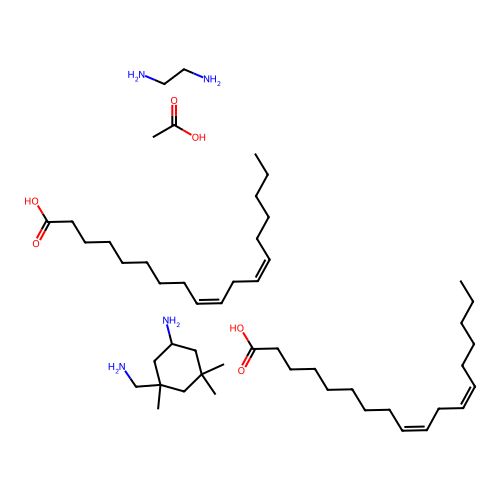 ((C18-H32-O2)2.C10-H22-N2.C2-H8-N2)x-.x-C2-H4-O2 structure