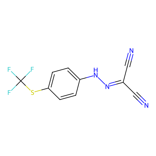 (4-(Trifluoromethylthio)phenyl)carbonohydrazonoyldicyanide structure