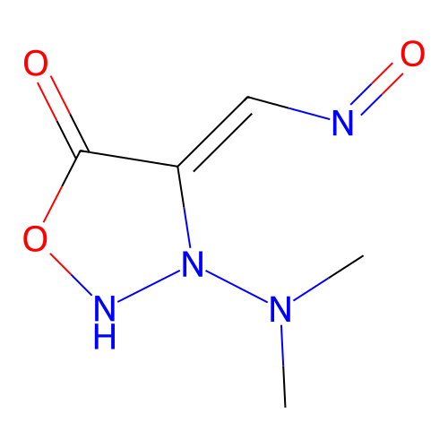 3-(Dimethylamino)-4-(nitrosomethylidene)oxadiazolidin-5-one structure