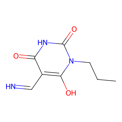 6-Hydroxy-5-methanimidoyl-1-propylpyrimidine-2,4-dione structure