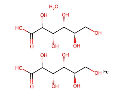 Iron(II) gluconate hydrate structure