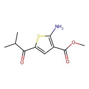 3-Thiophenecarboxylic acid, 2-amino-5-(2-methyl-1-oxopropyl)-, methyl ester structure