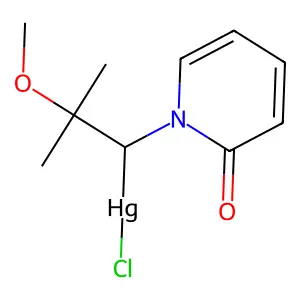 Chloro-[2-methoxy-2-methyl-1-(2-oxopyridin-1-yl)propyl]mercury structure