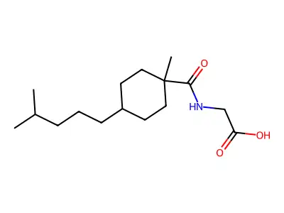 N-(Hydroxy(1-methyl-4-(4-methylpentyl)cyclohexyl)methylidene)glycine structure