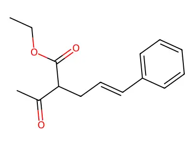 Ethyl 2-acetyl-5-phenylpent-4-enoate structure