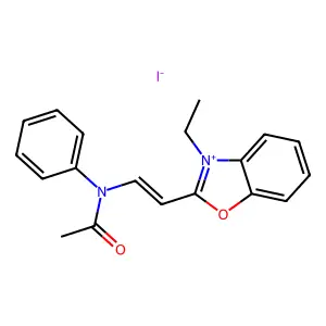 Benzoxazolium, 2-[2-(acetylphenylamino)ethenyl]-3-ethyl-, iodide structure