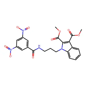 1H-Indole-2,3-dicarboxylic acid, 1-[3-[(3,5-dinitrobenzoyl)amino]propyl]-, dimethyl ester structure