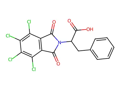 3-phenyl-2-(4,5,6,7-tetrachloro-1,3-dioxo-1,3-dihydro-2H-isoindol-2-yl)propanoic acid structure