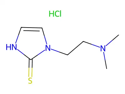 Imidazole-2-thiol, 1-(dimethylaminoethyl)-, hydrochloride structure