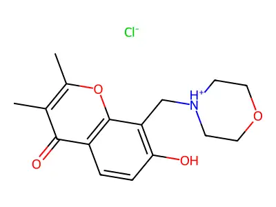 Chromone, 2,3-dimethyl-7-hydroxy-8-morpholinomethyl-, hydrochloride structure
