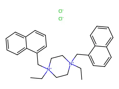 Piperazinium, 1,4-bis(alpha-naphthylmethyl)-1,4-diethyl-, dichloride structure
