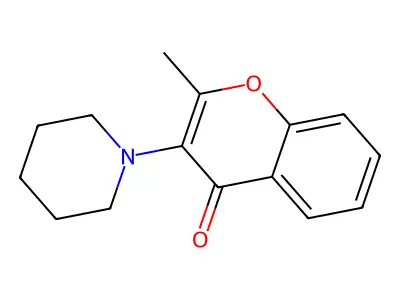 4H-1-Benzopyran-4-one, 2-methyl-3-(1-piperidinyl)- structure