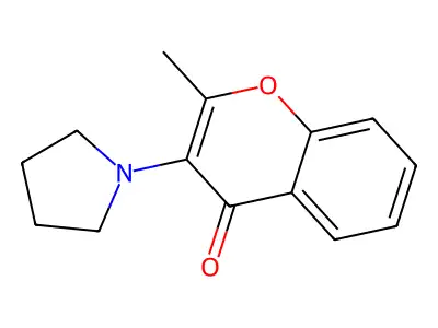 4H-1-Benzopyran-4-one, 2-methyl-3-(1-pyrrolidinyl)- structure