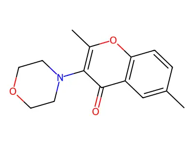 4H-1-Benzopyran-4-one, 2,6-dimethyl-3-(4-morpholinyl)- structure
