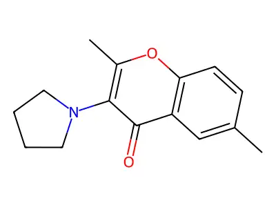 4H-1-Benzopyran-4-one, 2,6-dimethyl-3-(1-pyrrolidinyl)- structure