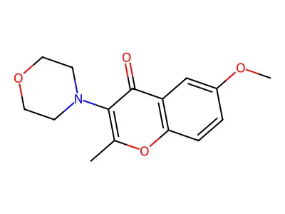 4H-1-Benzopyran-4-one, 6-methoxy-2-methyl-3-(4-morpholinyl)- structure