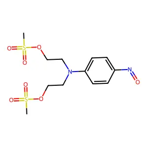 Ethanol, 2,2'-((4-nitrosophenyl)imino)bis-, dimethanesulfonate (ester) structure