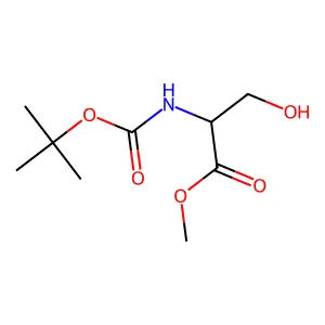 2-((tert-Butoxycarbonyl)amino)-3-hydroxypropanoic acid structure