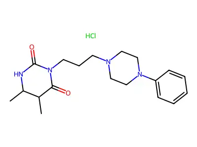 3-(3-(4-Phenyl-1-piperazinyl)propyl)-5,6-dimethyl-5,6-dihydrouracil hydrochloride structure