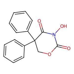 3-Hydroxy-5,5-diphenyl-1,3-oxazinane-2,4-dione structure