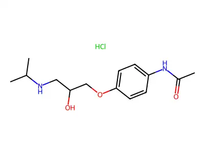 Practolol hydrochloride structure