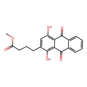 Methyl 4-(1,4-dihydroxy-9,10-dioxoanthracen-2-yl)butanoate structure