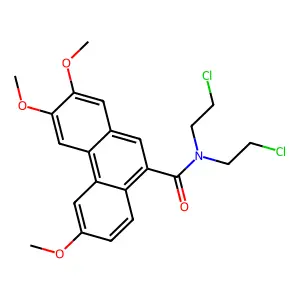 N,N-bis(2-chloroethyl)-2,3,6-trimethoxyphenanthrene-9-carboxamide structure