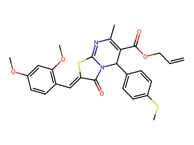Prop-2-en-1-yl 2-[(2,4-dimethoxyphenyl)methylidene]-7-methyl-5-[4-(methylsulfanyl)phenyl]-3-oxo-2,3-dihydro-5H-[1,3]thiazolo[3,2-a]pyrimidine-6-carboxylate structure