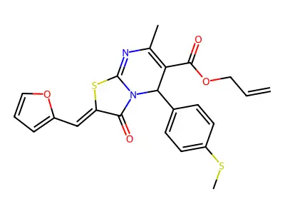Prop-2-en-1-yl 2-[(furan-2-yl)methylidene]-7-methyl-5-[4-(methylsulfanyl)phenyl]-3-oxo-2,3-dihydro-5H-[1,3]thiazolo[3,2-a]pyrimidine-6-carboxylate structure