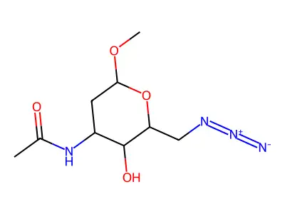 N-[2-(azidomethyl)-3-hydroxy-6-methoxyoxan-4-yl]acetamide structure