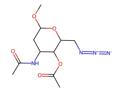 [4-Acetamido-2-(azidomethyl)-6-methoxyoxan-3-yl] acetate structure
