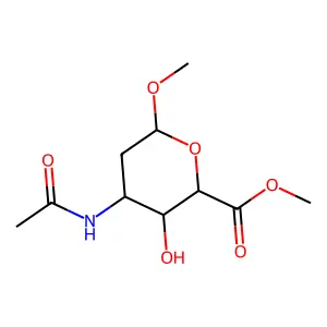 Methyl 4-acetamido-3-hydroxy-6-methoxyoxane-2-carboxylate structure