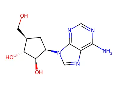 Carbocyclic-2',3'-OH ara-adenosine structure