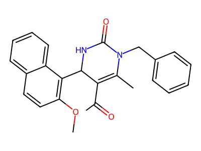 5-Acetyl-1-benzyl-4-(2-methoxynaphthalen-1-yl)-6-methyl-3,4-dihydropyrimidin-2(1H)-one structure