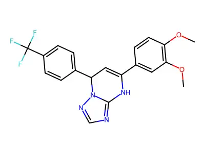 5-(3,4-dimethoxyphenyl)-7-[4-(trifluoromethyl)phenyl]-1,7-dihydro-[1,2,4]triazolo[1,5-a]pyrimidine structure