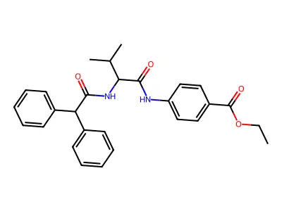Ethyl 4-[[2-[(2,2-diphenylacetyl)amino]-3-methylbutanoyl]amino]benzoate structure