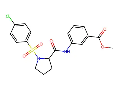Methyl 3-[[1-(4-chlorophenyl)sulfonylpyrrolidine-2-carbonyl]amino]benzoate structure