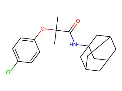 N-(1-adamantyl)-2-(4-chlorophenoxy)-2-methylpropanamide structure