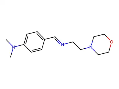 N,N-dimethyl-4-(2-morpholin-4-ylethyliminomethyl)aniline structure