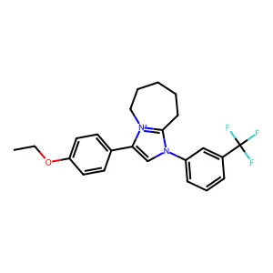 10-(4-ethoxyphenyl)-8-[3-(trifluoromethyl)phenyl]-8-aza-1-azoniabicyclo[5.3.0]deca-9,11-diene structure