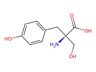 (+)-alpha-Hydroxymethyl tyrosine structure