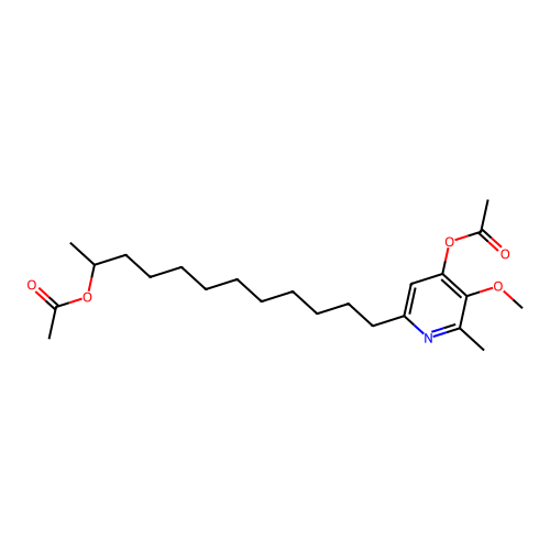 6-[11-(Acetyloxy)dodecyl]-3-methoxy-2-methyl-4-pyridinyl acetate structure