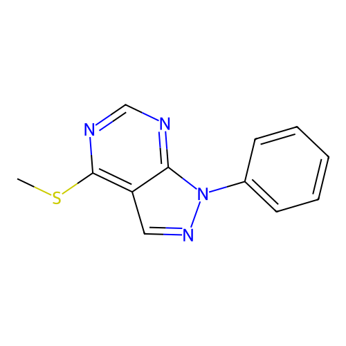4-methylsulfanyl-1-phenyl-1H-pyrazolo[3,4-d]pyrimidine structure