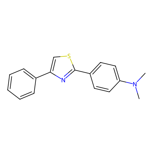 N,N-dimethyl-4-(4-phenyl-1,3-thiazol-2-yl)aniline structure