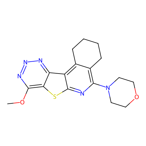 8-Methoxy-5-morpholin-4-yl-1,2,3,4-tetrahydro-7-thia-6,9,10,11-tetraaza-benzo[c]fluorene structure