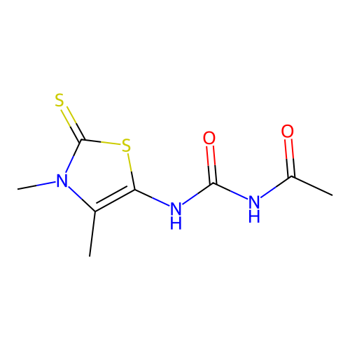 N-[(3,4-dimethyl-2-thioxo-2,3-dihydro-1,3-thiazol-5-yl)carbamoyl]acetamide structure