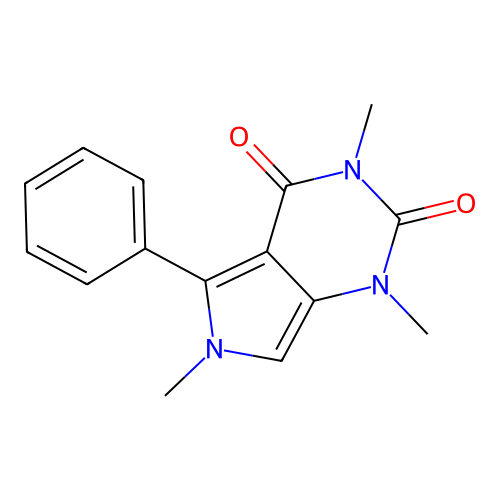 1,3,6-trimethyl-5-phenyl-1H-pyrrolo[3,4-d]pyrimidine-2,4(3H,6H)-dione structure
