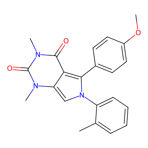 5-(4-methoxyphenyl)-1,3-dimethyl-6-(2-methylphenyl)pyrrolo[3,4-d]pyrimidine-2,4-dione structure