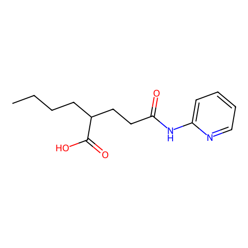 2-[3-Oxo-3-(pyridin-2-ylamino)propyl]hexanoic acid structure