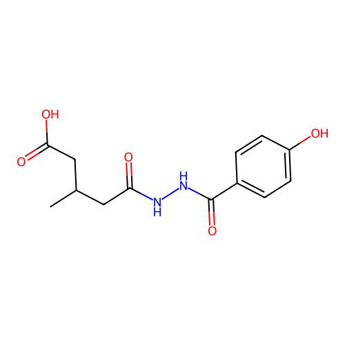 5-{2-[(4-Hydroxyphenyl)carbonyl]hydrazinyl}-3-methyl-5-oxopentanoic acid structure